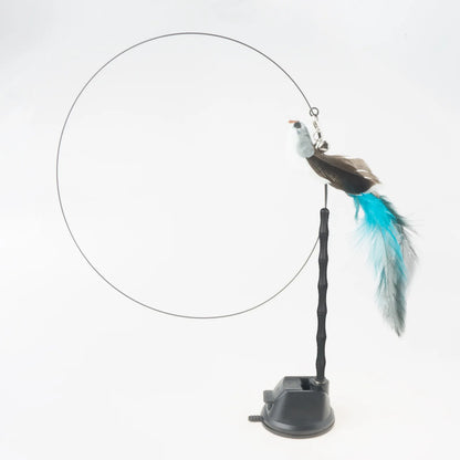 Handsfree Bird/Feather Cat Wand with Bell