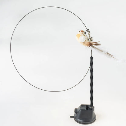 Handsfree Bird/Feather Cat Wand with Bell